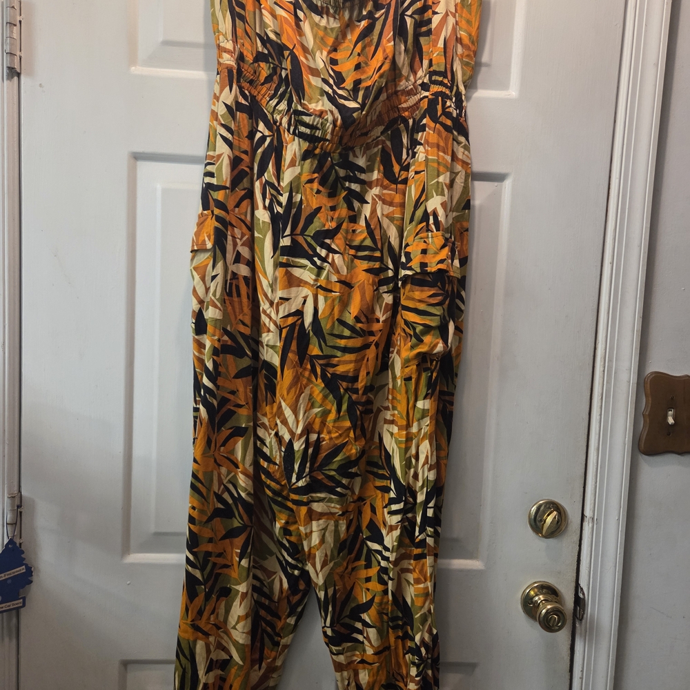 Tory Klein Tropical Leaf Jumpsuit